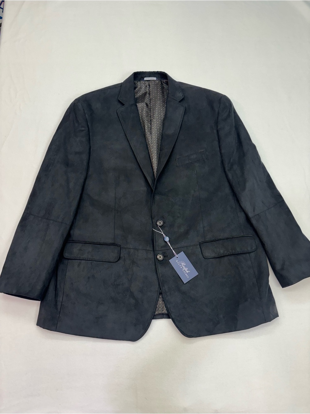 Ralph Lauren Black Suede-Effect Two-Button Sport Coat